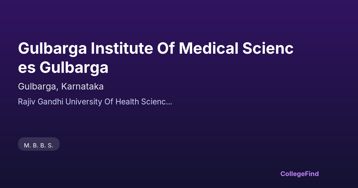 gulbarga institute of medical sciences gulbarga