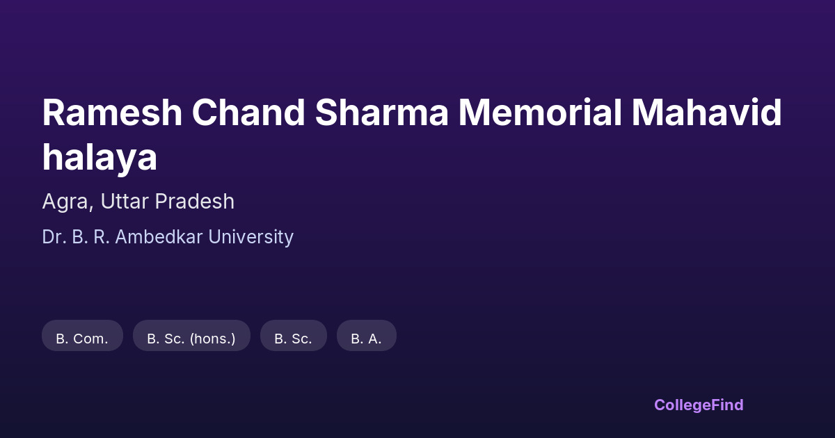ramesh chand sharma memorial mahavidhalaya