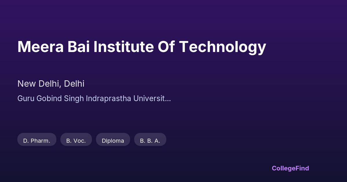 meera bai institute of technology