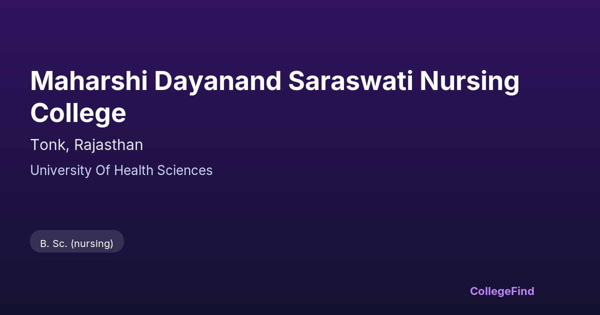 maharshi dayanand saraswati nursing college