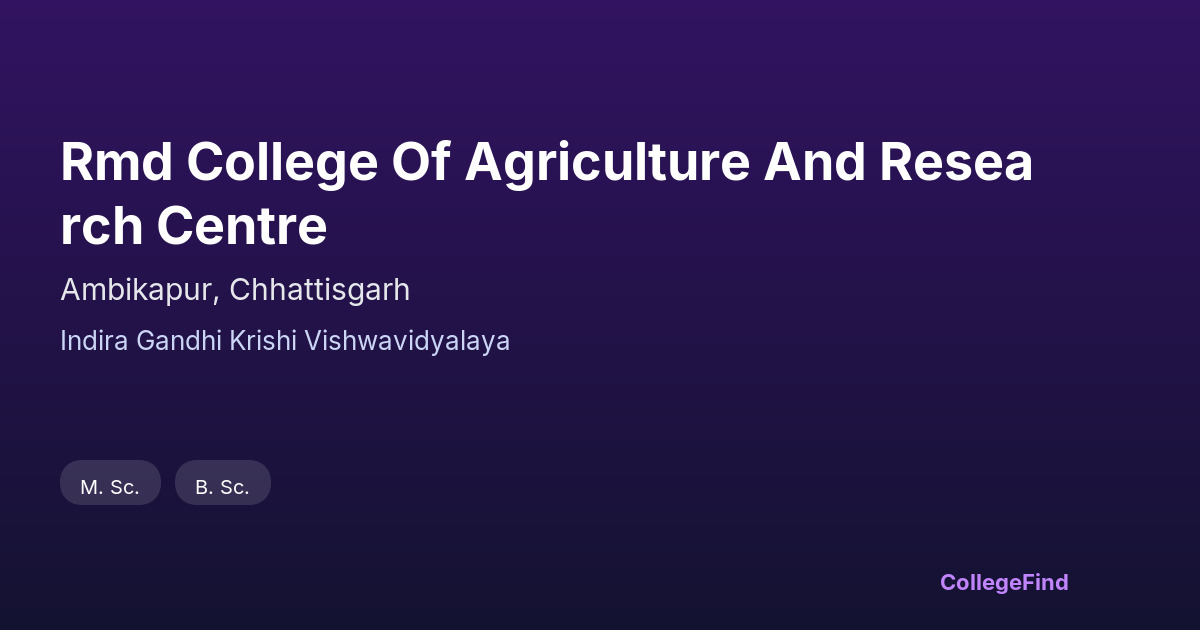 rmd college of agriculture and research centre