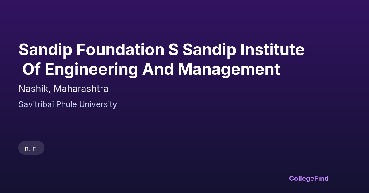 sandip foundation s sandip institute of engineering and management