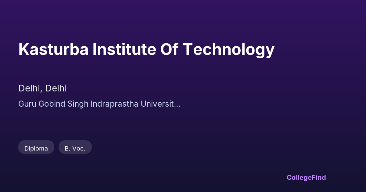 kasturba institute of technology