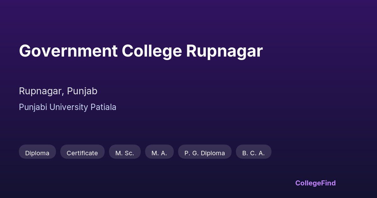 government college rupnagar