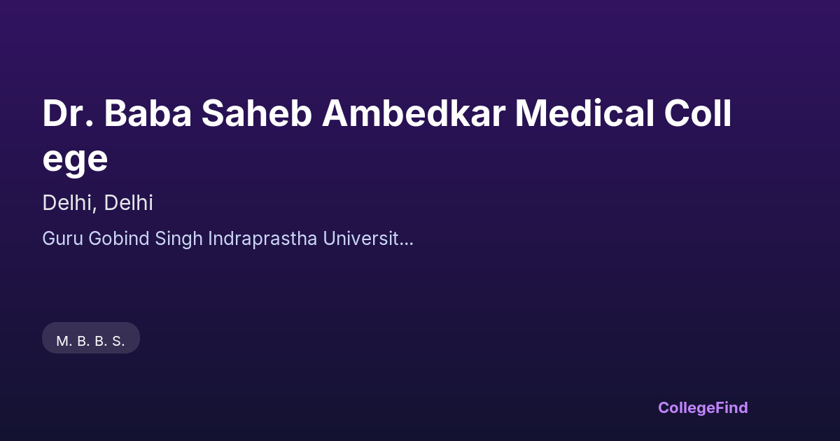 dr. baba saheb ambedkar medical college