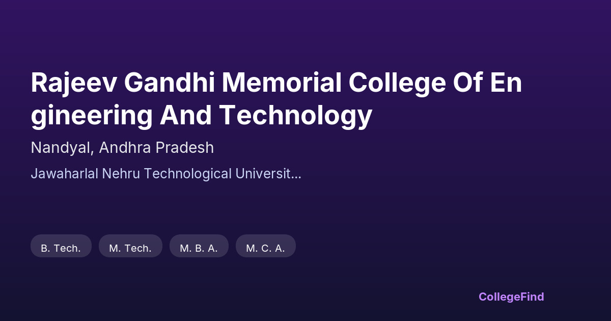 rajeev gandhi memorial college of engineering and technology