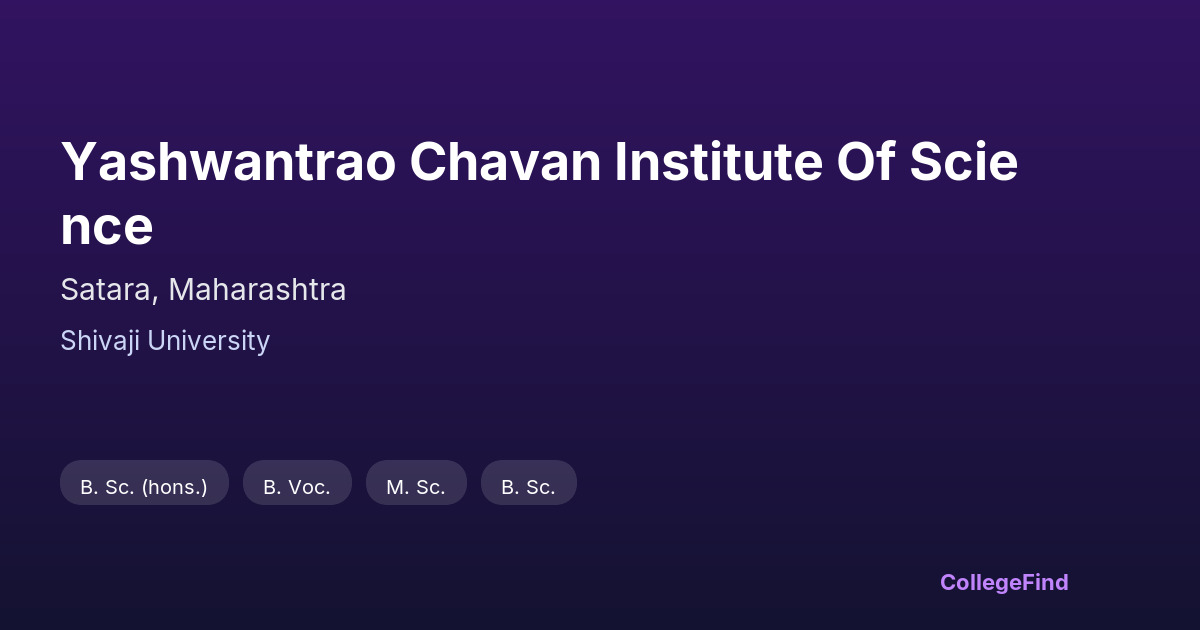 yashwantrao chavan institute of science
