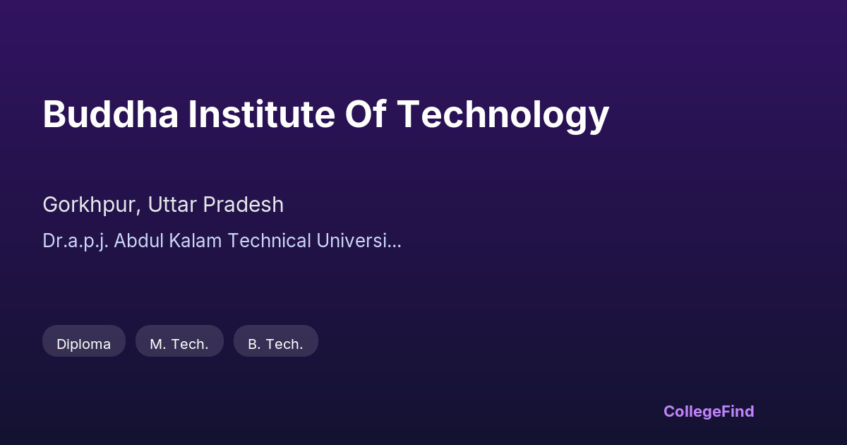 buddha institute of technology