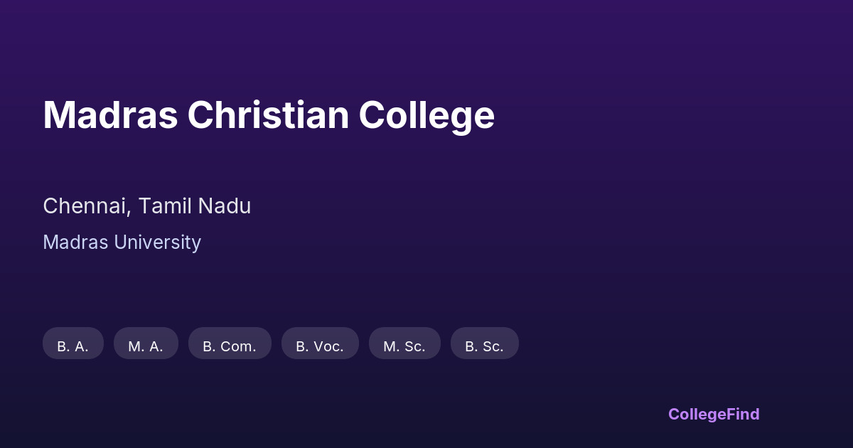 madras christian college