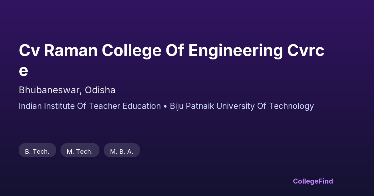 cv raman college of engineering cvrce