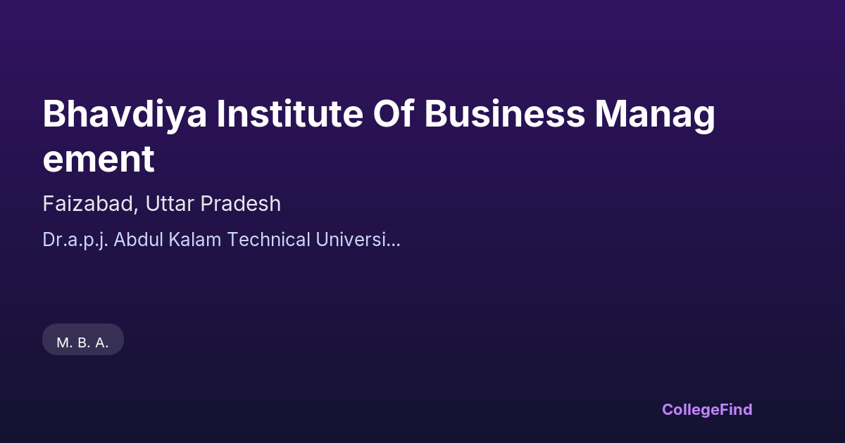 bhavdiya institute of business management