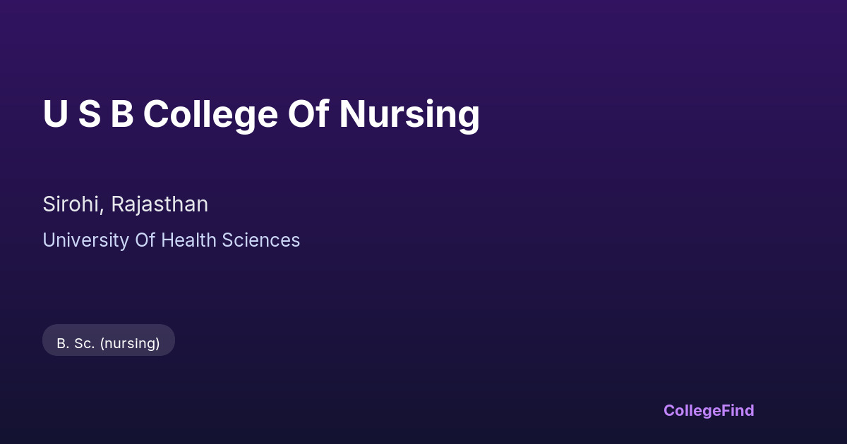 u s b college of nursing