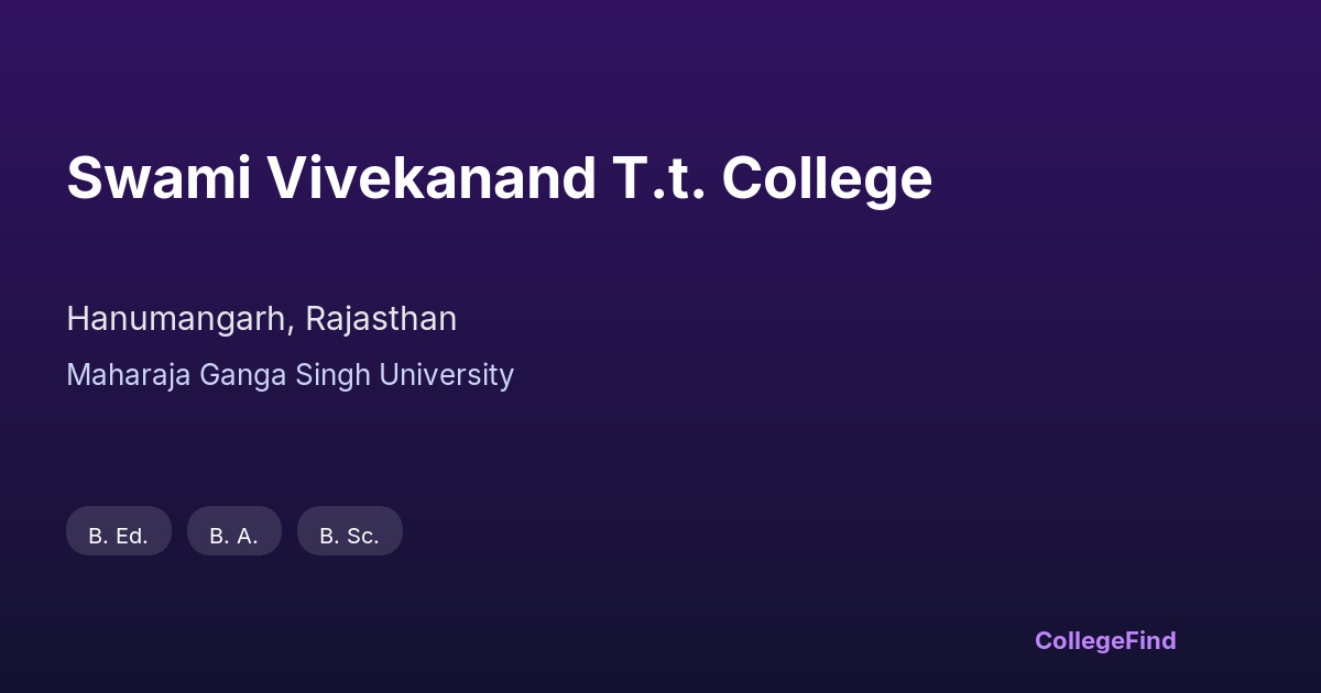 swami vivekanand t.t. college