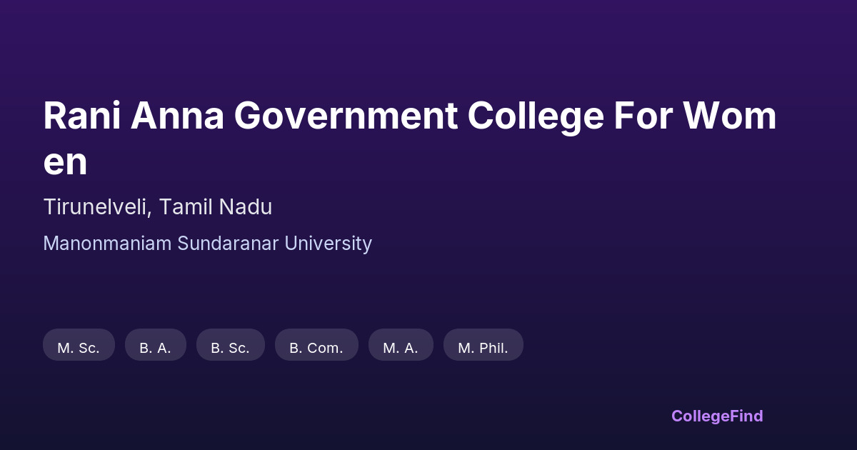 rani anna government college for women