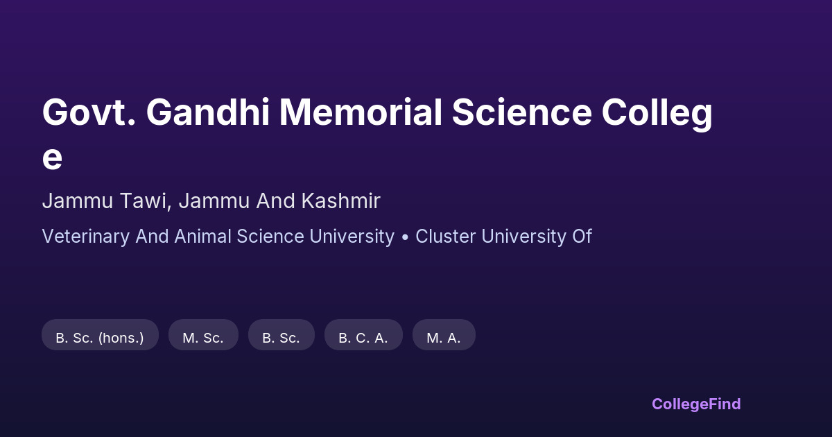 govt. gandhi memorial science college