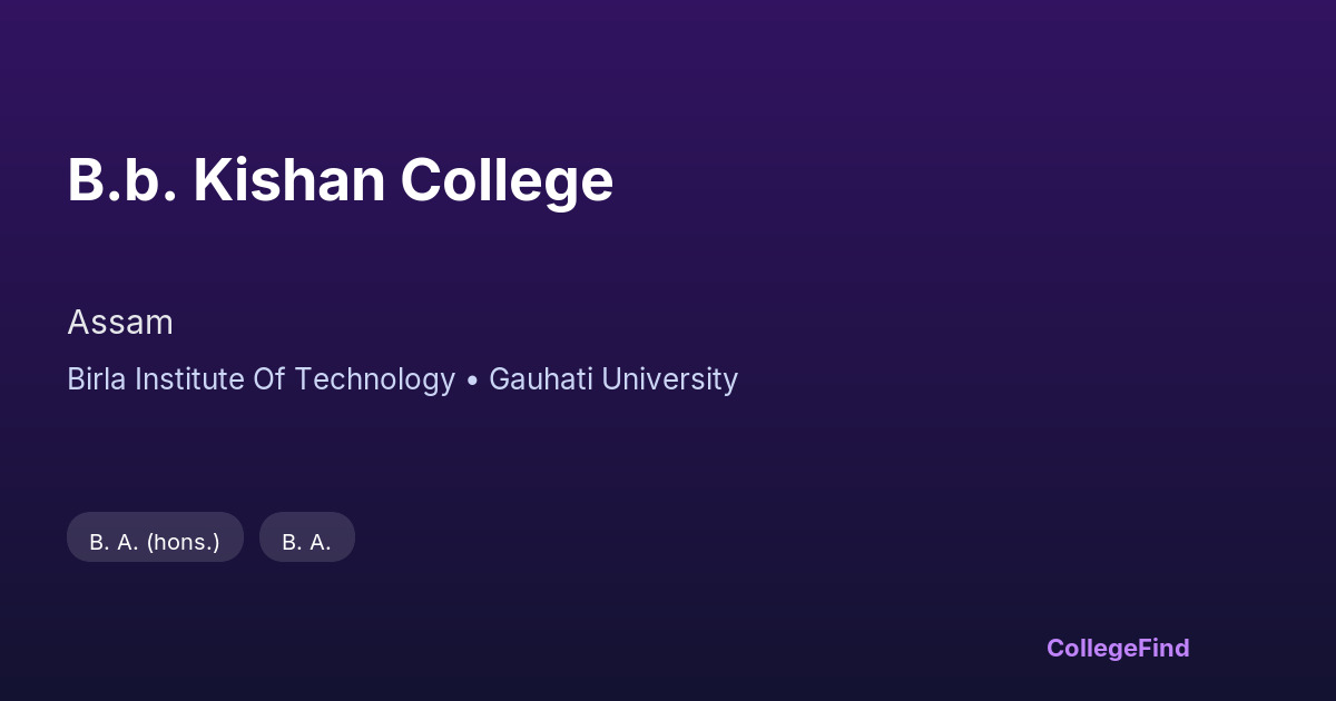b.b. kishan college