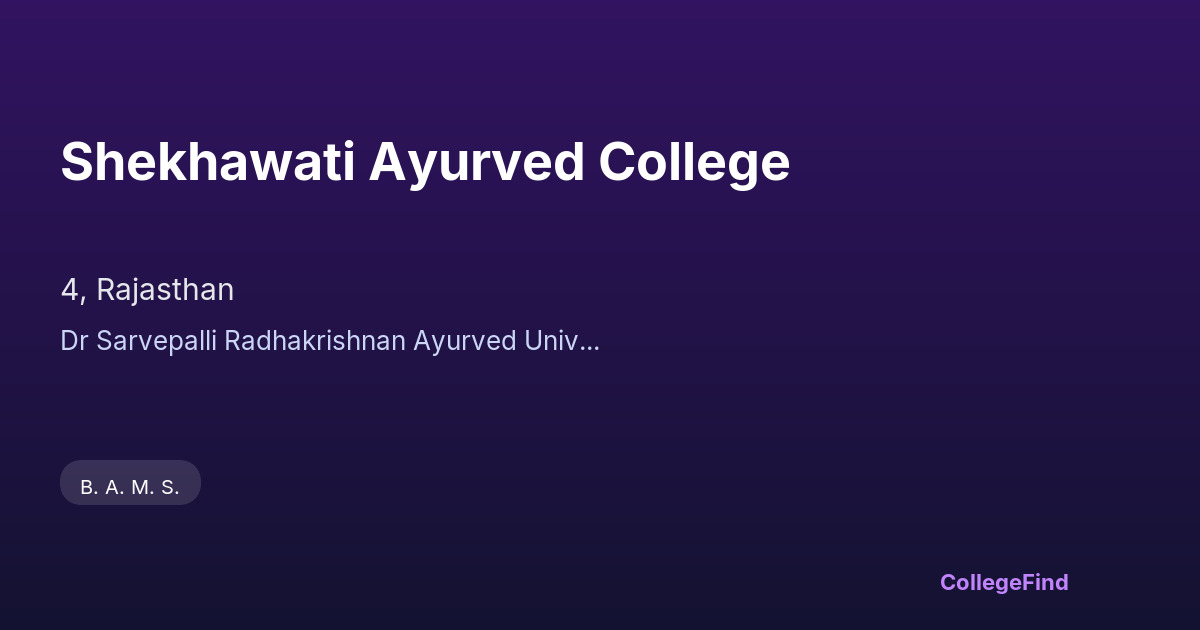shekhawati ayurved college