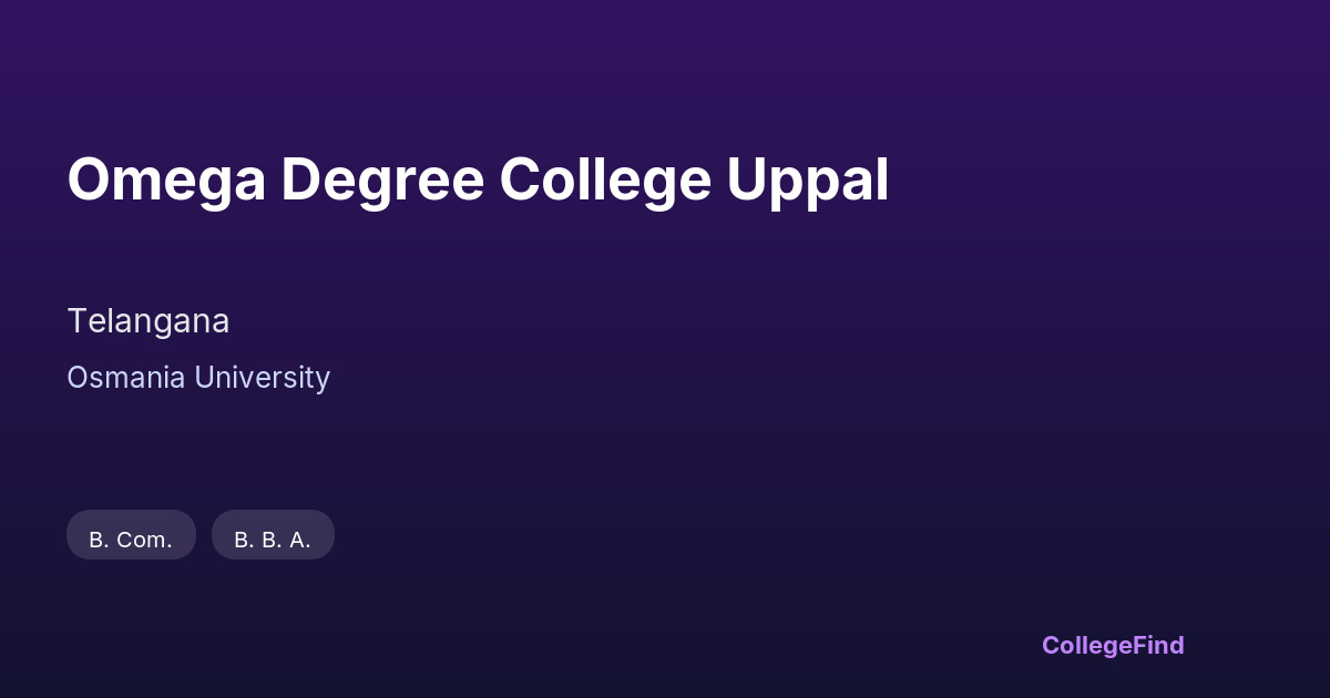 omega degree college uppal