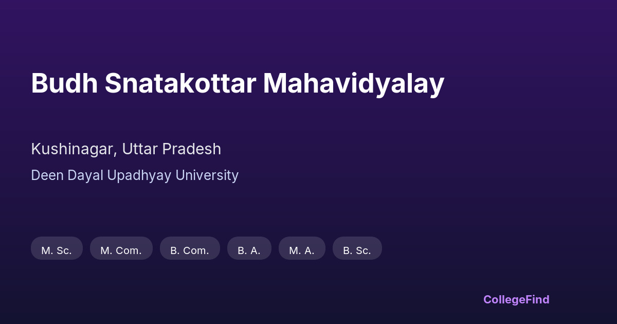 budh snatakottar mahavidyalay