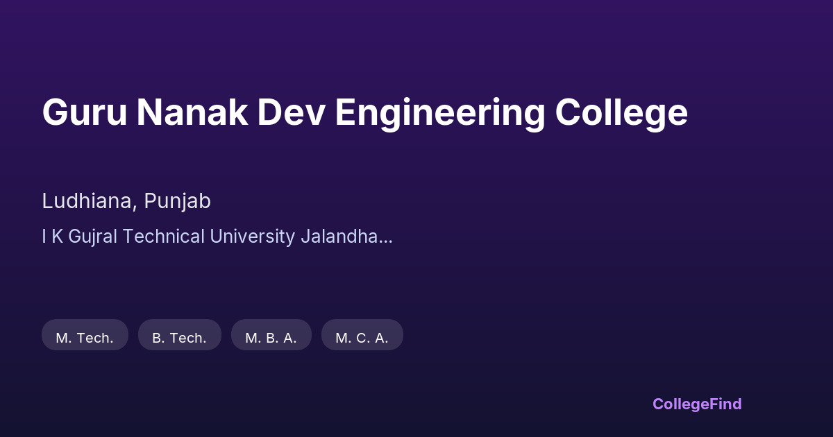 guru nanak dev engineering college