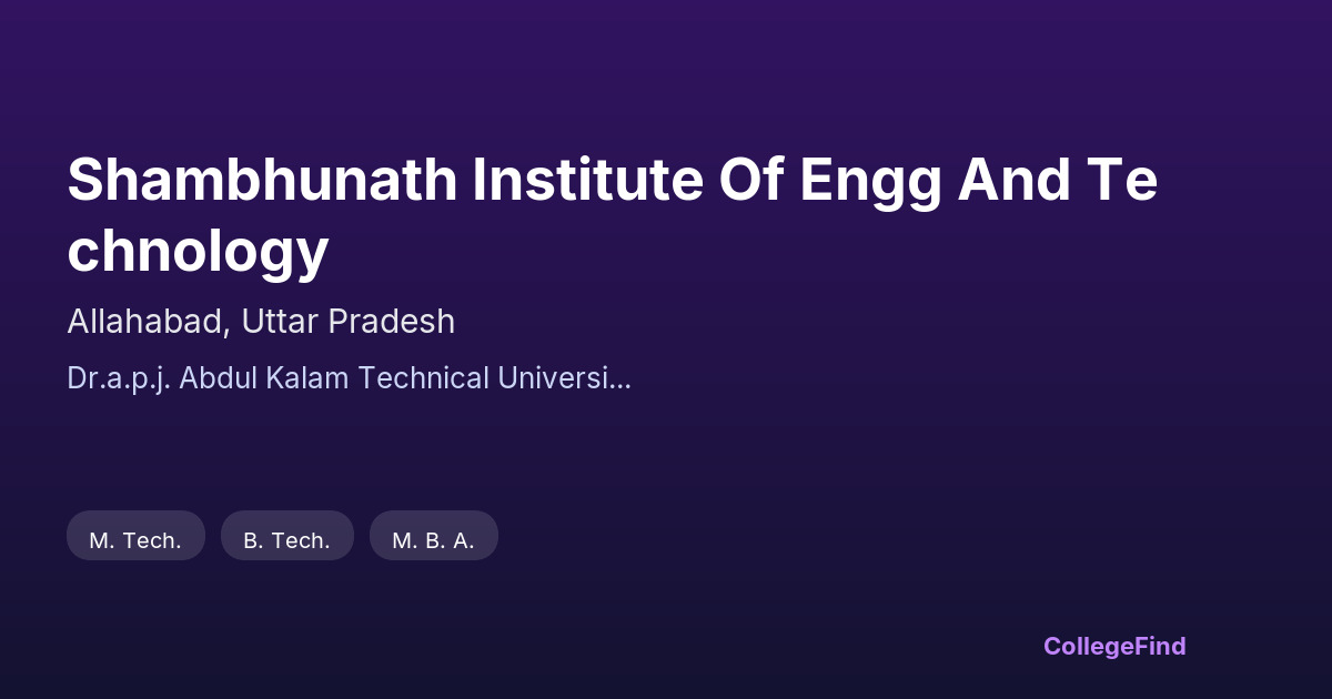shambhunath institute of engg and technology