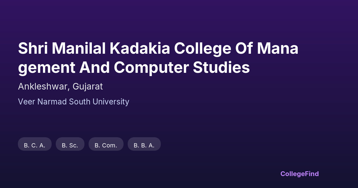 shri manilal kadakia college of management and computer studies