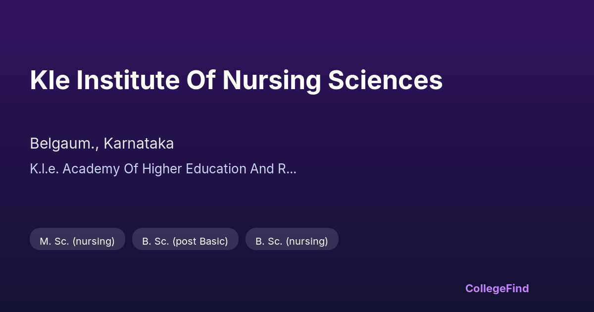 kle institute of nursing sciences
