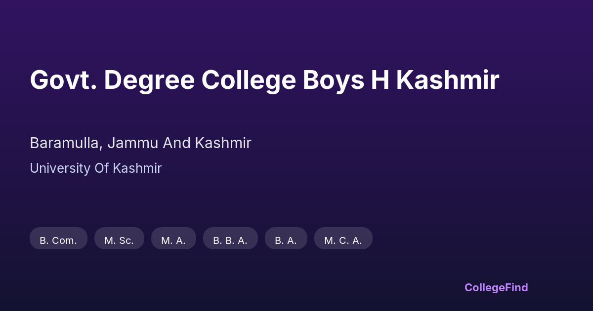 govt. degree college boys h kashmir