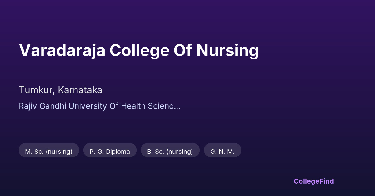varadaraja college of nursing