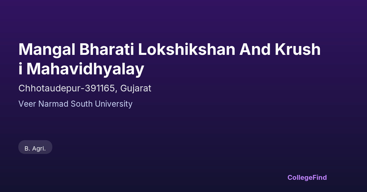 mangal bharati lokshikshan and krushi mahavidhyalay