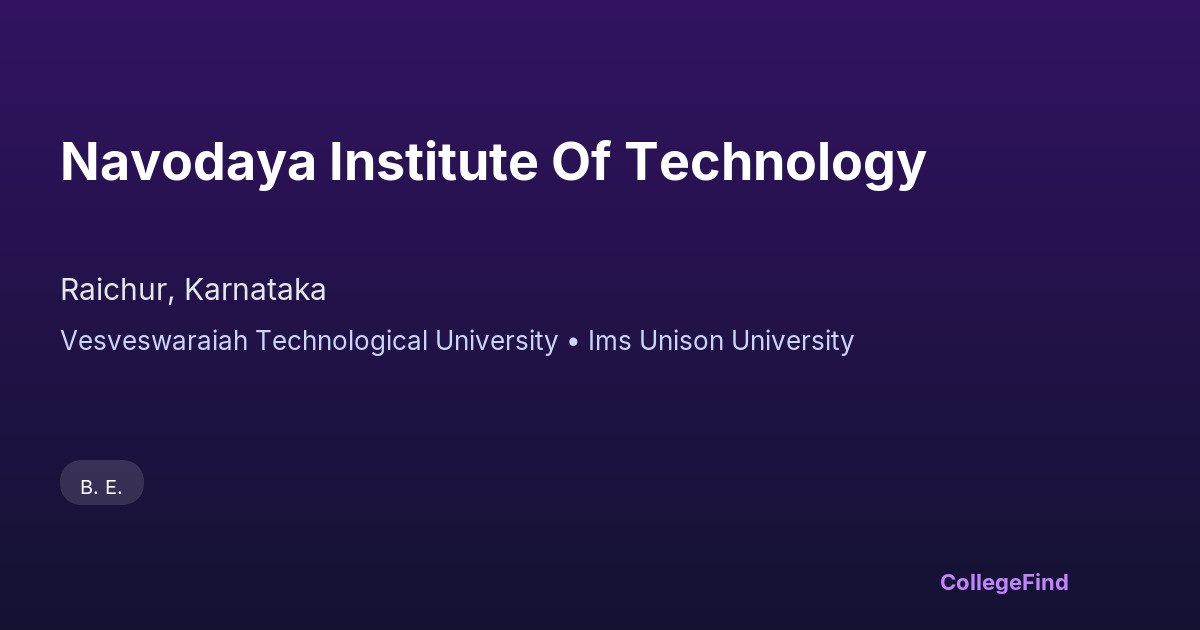 navodaya institute of technology