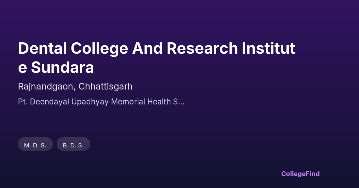 dental college and research institute sundara