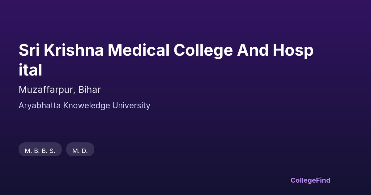 sri krishna medical college and hospital