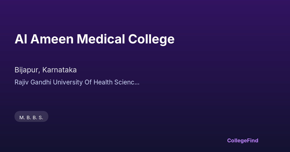 al ameen medical college