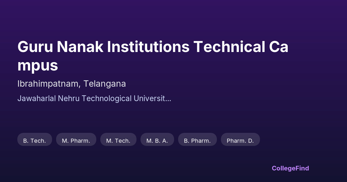 guru nanak institutions technical campus