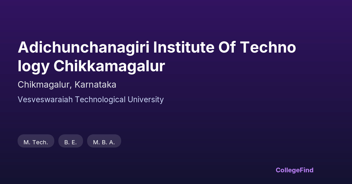 adichunchanagiri institute of technology chikkamagalur