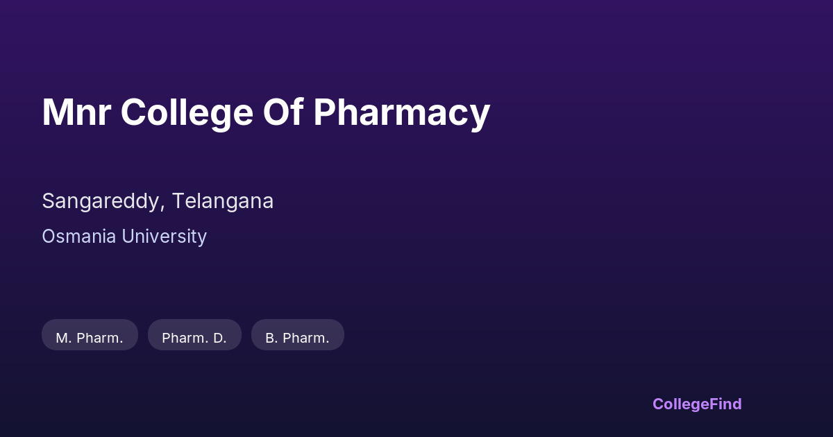 mnr college of pharmacy