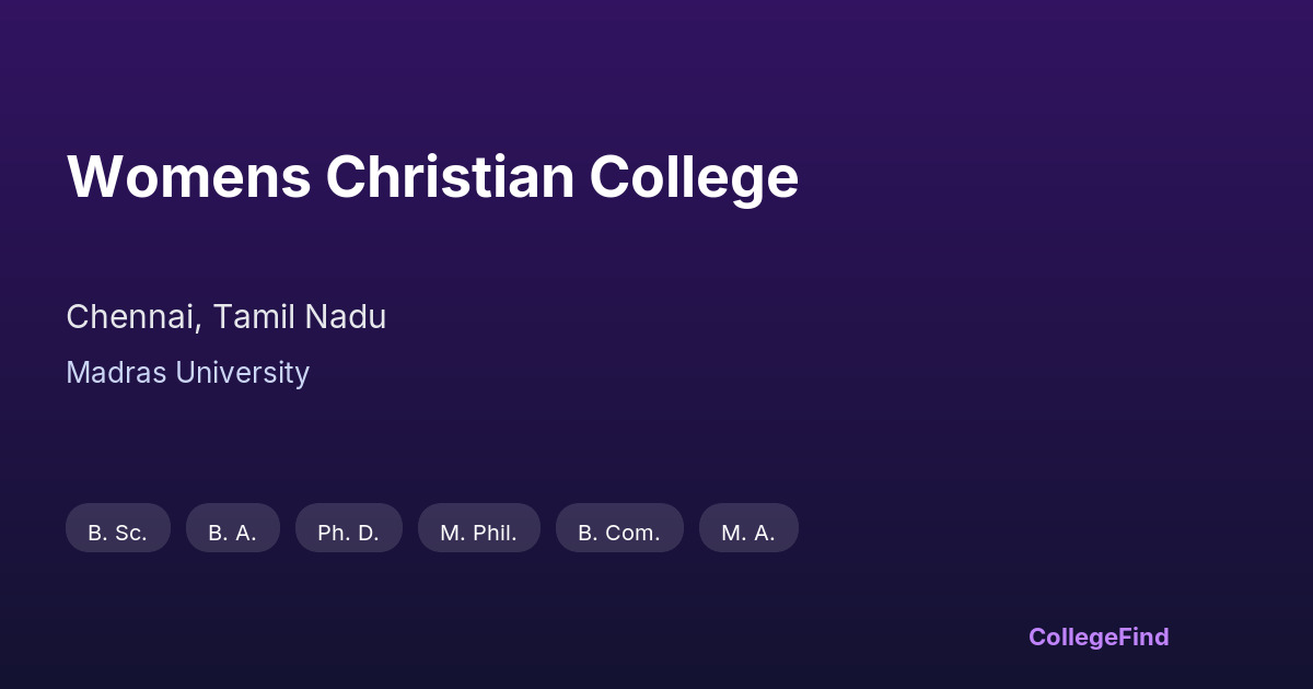 womens christian college