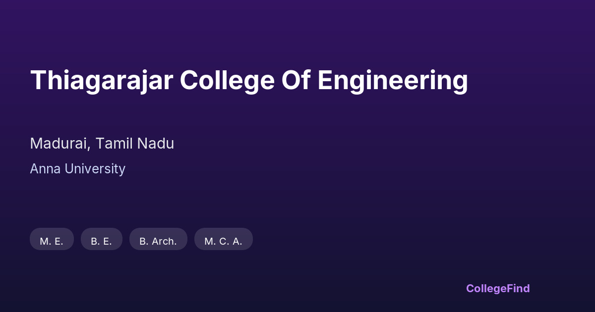 thiagarajar college of engineering