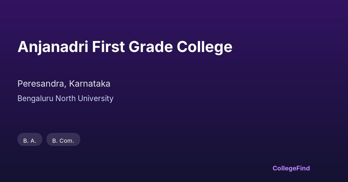 anjanadri first grade college