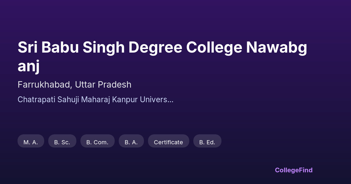 sri babu singh degree college nawabganj