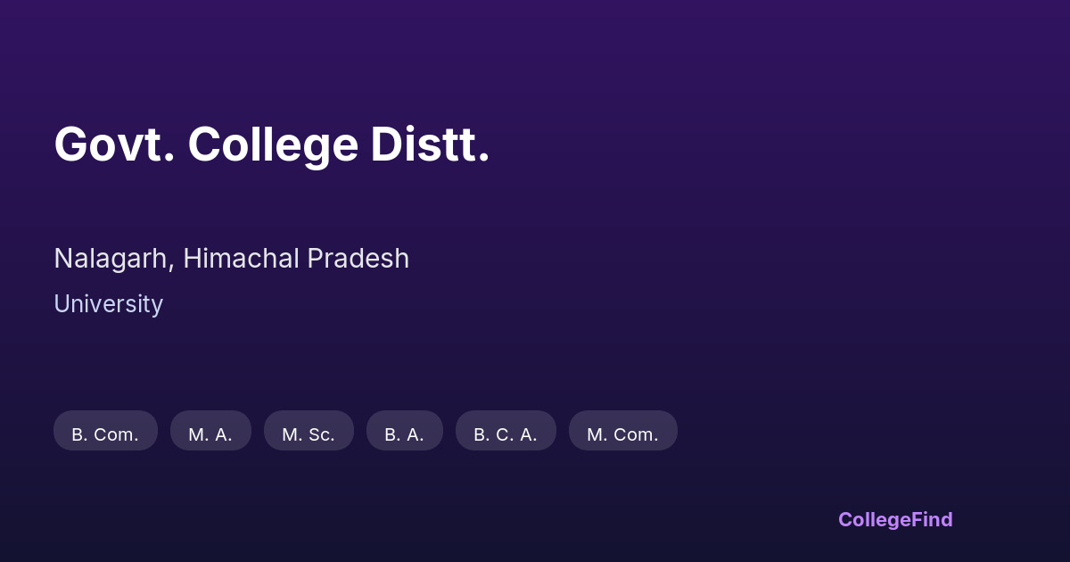 govt. college distt.
