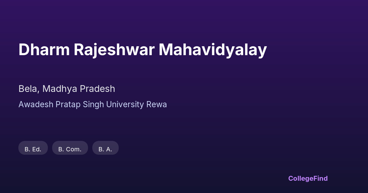 dharm rajeshwar mahavidyalay