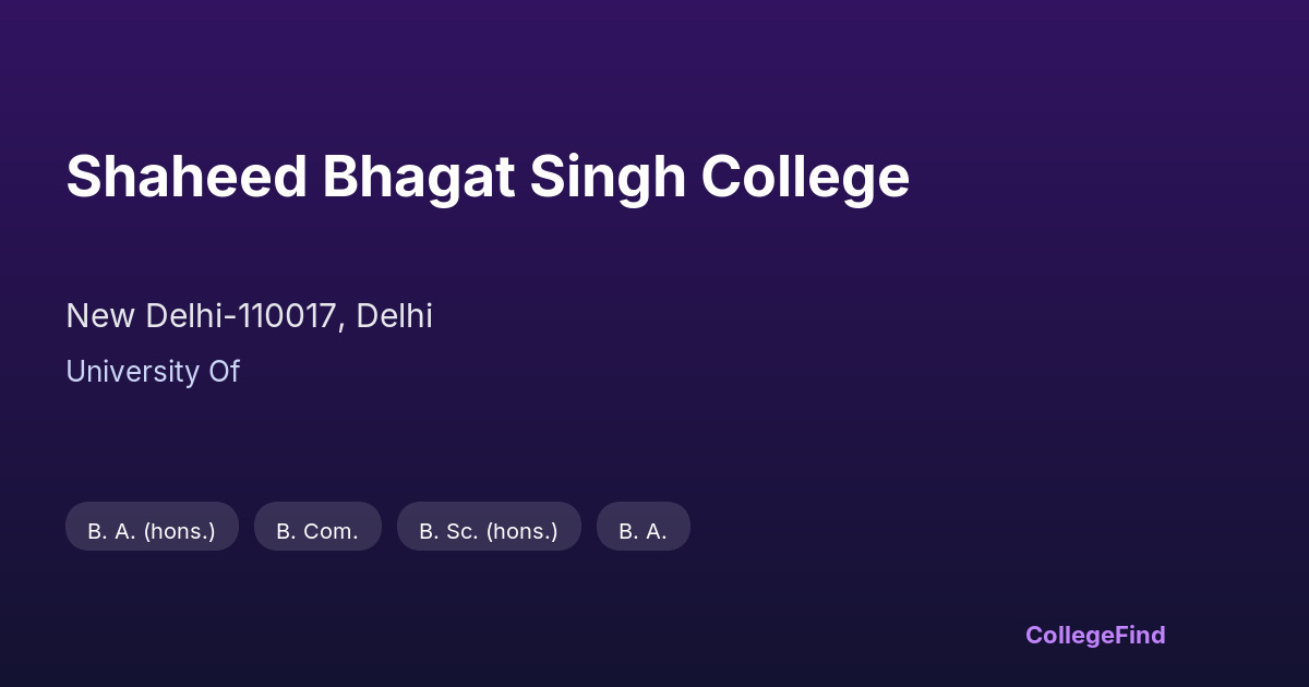 shaheed bhagat singh college