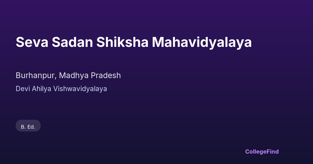 seva sadan shiksha mahavidyalaya