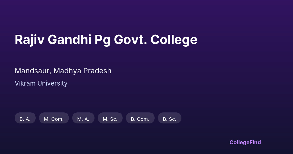 rajiv gandhi pg govt. college