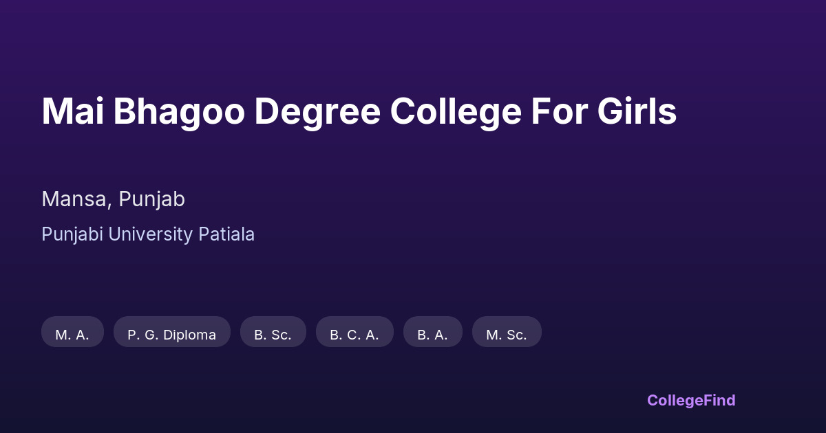 mai bhagoo degree college for girls