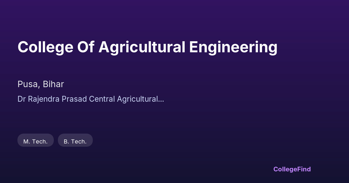 college of agricultural engineering