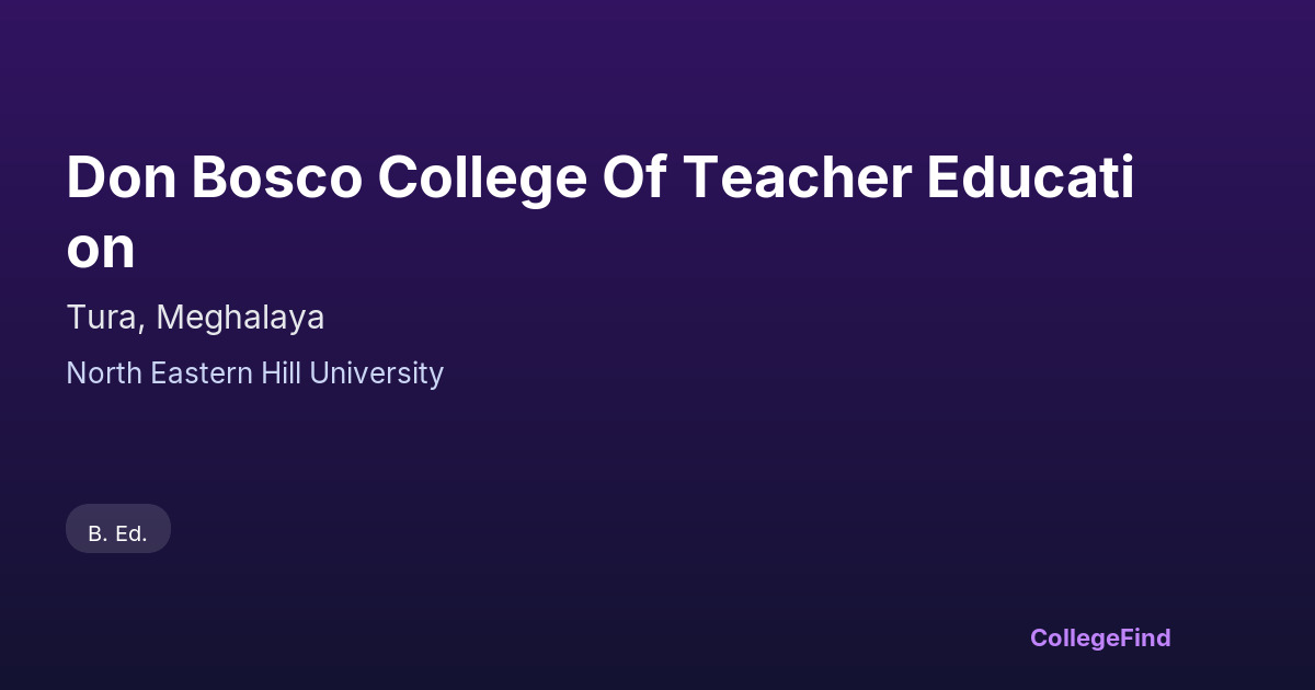 don bosco college of teacher education