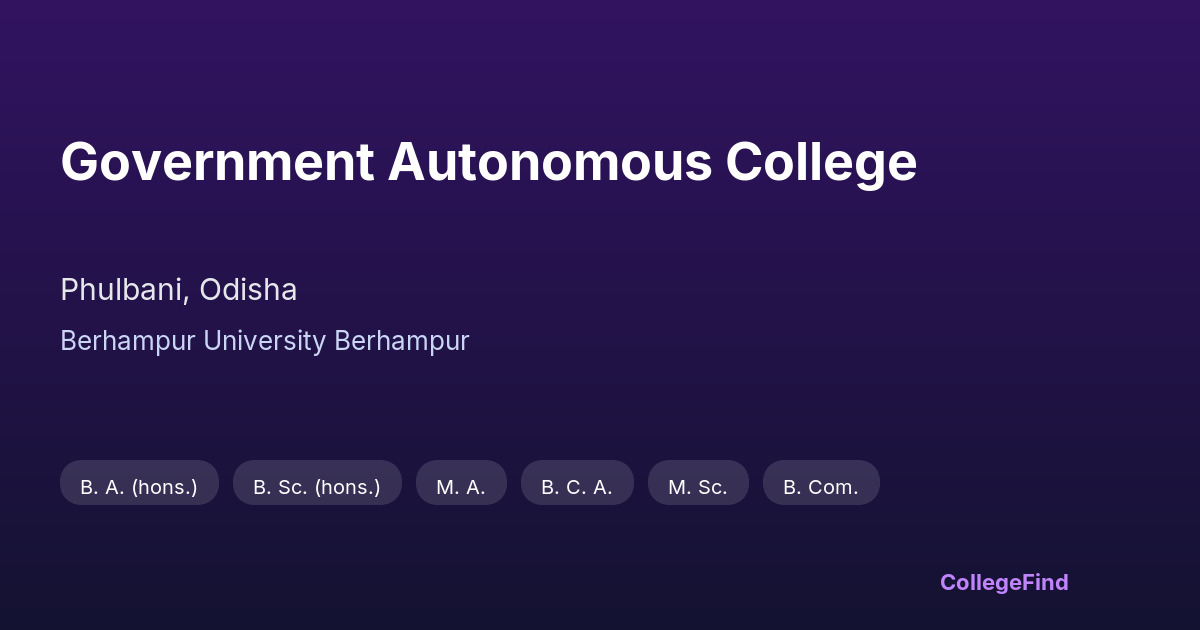 government autonomous college